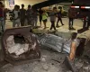Imagem sagrada cai de pr�dio hist�rico em Fortaleza enquanto � retirada da fachada