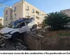 Carro bate em muros, fica pendurado entre condom�nios e motorista embriagado foge