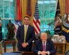 Flavio Bolsonaro encontra Trump na Casa Branca com deputado da Bahia