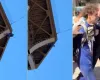 Homem escala Torre Eiffel e � preso ap�s hastear bandeira dos EUA