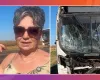 Motorista escapa de ser prensada por �nibus em engavetamento na BR-070