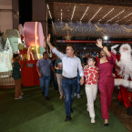 Governador Mauro Mendes e primeira-dama, Virginia Mendes, recebem 15 mil crianas no Natal Abenoado da Arena Pantanal