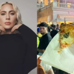 Lady Gaga distribui caixas de pizza para fs na porta de hotel no Rio