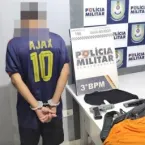 Bandidos tentam roubar farmácia com arma falsa e um é preso