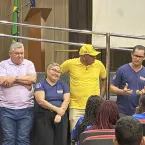 Dr. Adilson recebe sele��o feminina de basquete, campe� nacional dos Jogos Ol�mpicos da Juventude