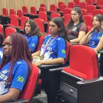 Dr. Adilson recebe sele��o feminina de basquete, campe� nacional dos Jogos Ol�mpicos da Juventude