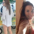 Suzane von Richthofen curte praia no litoral de S�o Paulo
