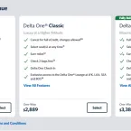 Delta Air Lines lança tarifas mais baratas em cabines premium
