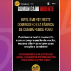 Drone mostra como ficou f�brica de p�es ap�s inc�ndio em Cuiab�