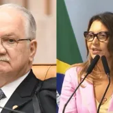 Fachin e Janja se re�nem para combater viol�ncia contra a mulher