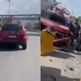 Carro bate em outros ve�culos na Estrada do Coco ap�s motorista perder controle