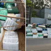 Tr�s toneladas de maconha s�o encontradas misturadas com aveia dentro de caminh�o em SP