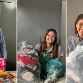 Obra de construcao arrecada roupas e alimentos para doacoes e luta contra violencia contra a mulher