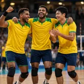 Brasil vence Argentina e garante vaga no v�lei masculino das Olimp�adas de 2028
