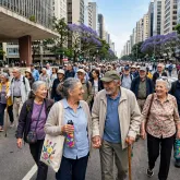 Avenida Paulista vira palco de grande manifesta��o em prol de um envelhecimento ativo e sem preconceito
