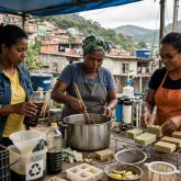 Projeto na Mangueira transforma �leo de cozinha em sab�o e limpa 200 milh�es de litros de �gua