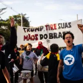 Protesto contra Meta cobra transpar�ncia e fim da interfer�ncia nas elei��es brasileiras