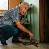 Ary Fontoura encontra cobra em sua casa no Rio: 'Ela � braba'