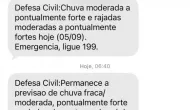 Defesa Civil alerta para chuva e vento forte no Rio
