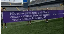 Final da Supercopa Feminina � marcada por mobiliza��o contra a viol�ncia � mulher