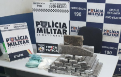 Mulher é presa com 21 tabletes de maconha e porções de cocaína em Cáceres