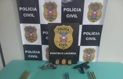 Polcia Civil apreende armas usadas em homicdios e drogas com adolescentes em Pontes e Lacerda