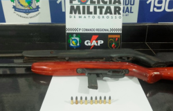 Trs pessoas so presas por porte ilegal de arma pela Polcia Militar em Barra do Garas