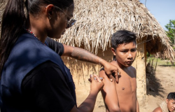 Imunizao contra a influenza  intensificada no territrio Yanomami