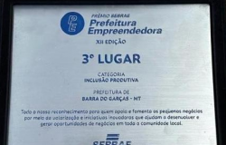 Prefeitura de Barra do Garas  premiada no evento Sebrae Prefeitura Empreendedora
