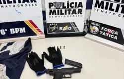 Polcia Militar prende homem faccionado com arma de fogo em Cceres