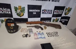 Pol�cia Militar prende faccionado por tr�fico de drogas, apreende 119 entorpecentes e um fuzil