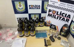 Pol�cia Militar prende suspeito por tr�fico de drogas no bairro Pedra 90