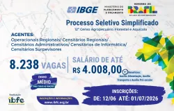 IBGE abre processo seletivo com 8.238 vagas tempor�rias de n�vel m�dio em todo o Brasil