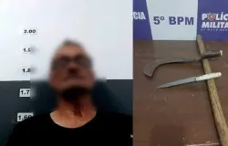 Homem armado com faca e foice assusta vizinhas em Rondon�polis e � preso pela pol�cia