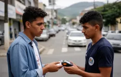 Jovem � preso ap�s usar m�quina de cart�o para fazer 'vaquinha' em sem�foro