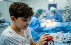 Garoto de 12 anos � salvo ap�s passar por cirurgia no c�rebro com o despertador tocando