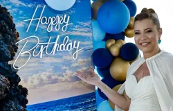 Apresentadora Nat�lia Varela completa 50 anos com festa ao ar livre no Cear�
