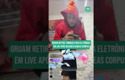 Oruam tira tornozeleira eletr�nica ao vivo ap�s ter liberdade garantida por juiz