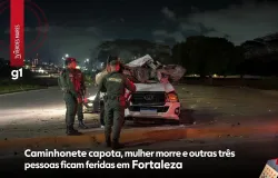 Caminhonete capota em Fortaleza: mulher morre e tr�s ficam feridos ap�s colis�o