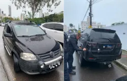 Motorista perde o controle e bate em carro estacionado na frente de escola em Balne�rio Cambori�