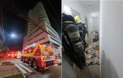 Pr�dio no Centro de Balne�rio Cambori� � evacuado ap�s fogo em apartamento