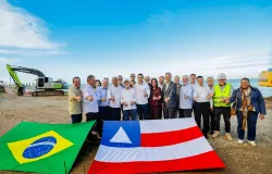 Com aporte de R$ 3 bilh�es do Minist�rio dos Transportes, constru��o da Ponte Salvador-Ilha de Itaparica avan�a