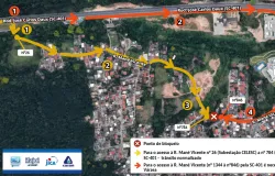Obras de esgotamento sanit�rio alteram o tr�nsito no Bairro Monte Verde em Florian�polis