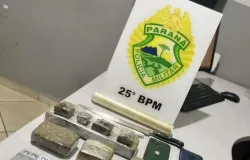 Pol�cia Militar prende jovem e apreende mais de 1 kg de maconha em Cafezal do Sul