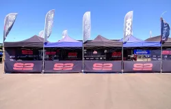 Carretas e motorhomes das equipes competidoras tambm so atrao no Parque Novo Mato Grosso