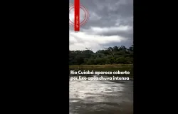 Chuva arrasta lixo e enche Rio Cuiab� de res�duos