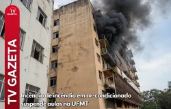 Fuma�a de ar-condicionado com defeito para aulas na universidade de Cuiab�