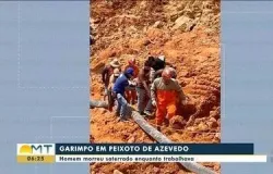 Jovem de 19 anos morre soterrado em desabamento de areia em garimpo no Mato Grosso