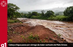 Chuva forte transforma �rea seca em rio em menos de 1 minuto em MT