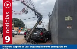 Homem atropela moto, derruba poste e � preso ap�s fuga perigosa em Cuiab�